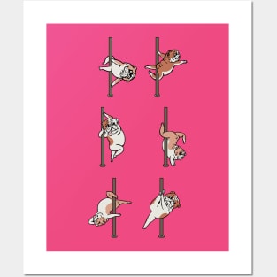 Pole Dance English Bulldog Posters and Art